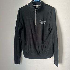 Pink Victoria's Secret Black Quarter Zip Sweatshirt size XS